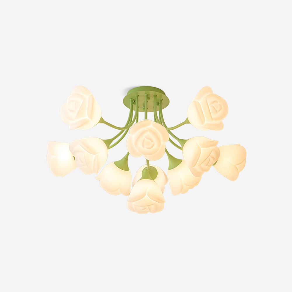 Rose Plafonnier Pétales Sculptés Lueur Douce - Neutralighting