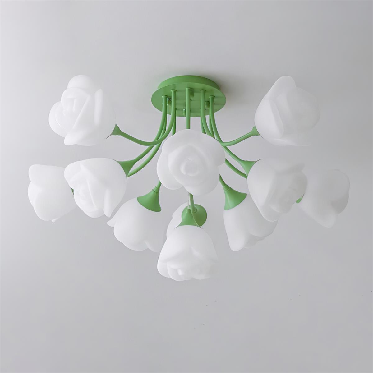 Rose Plafonnier Pétales Sculptés Lueur Douce - Neutralighting