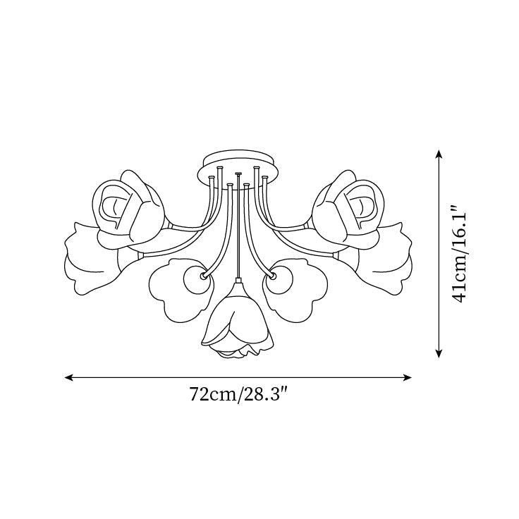 Rose Plafonnier Pétales Sculptés Lueur Douce - Neutralighting