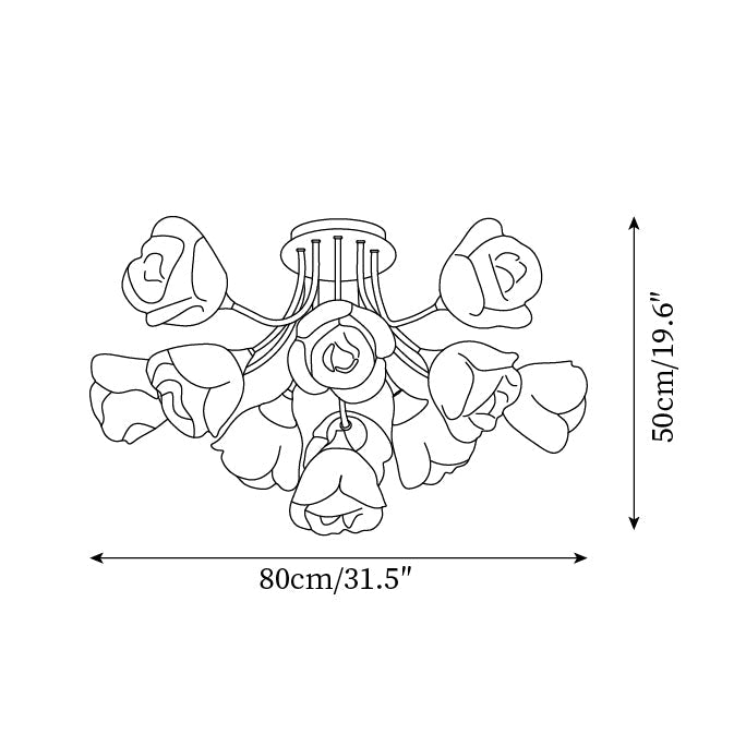 Rose Plafonnier Pétales Sculptés Lueur Douce - Neutralighting