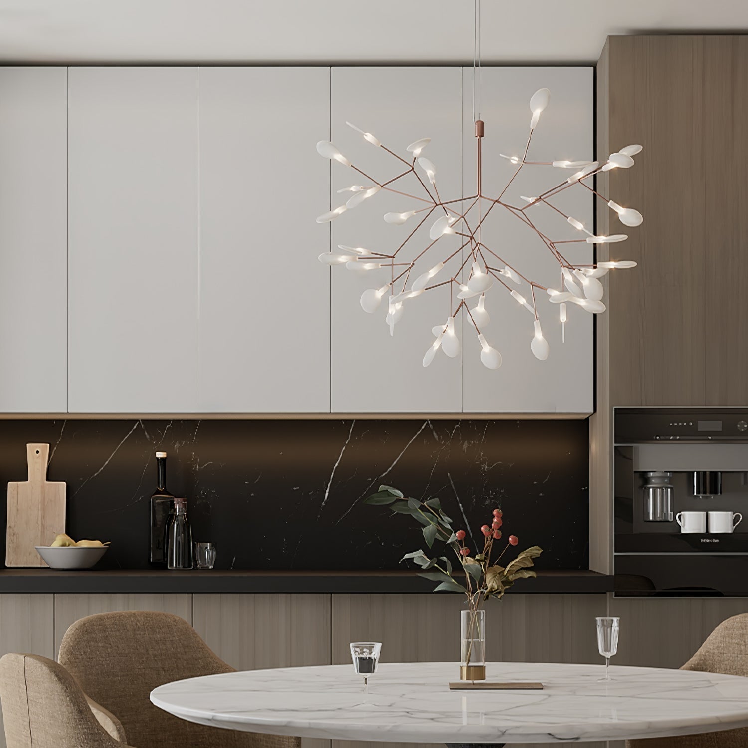 Lustra Chandelier Rose Gold Firefly LED Branch - Neutralighting
