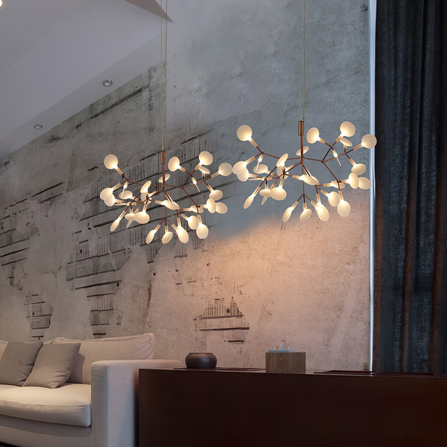 Lustra Chandelier Rose Gold Firefly LED Branch - Neutralighting