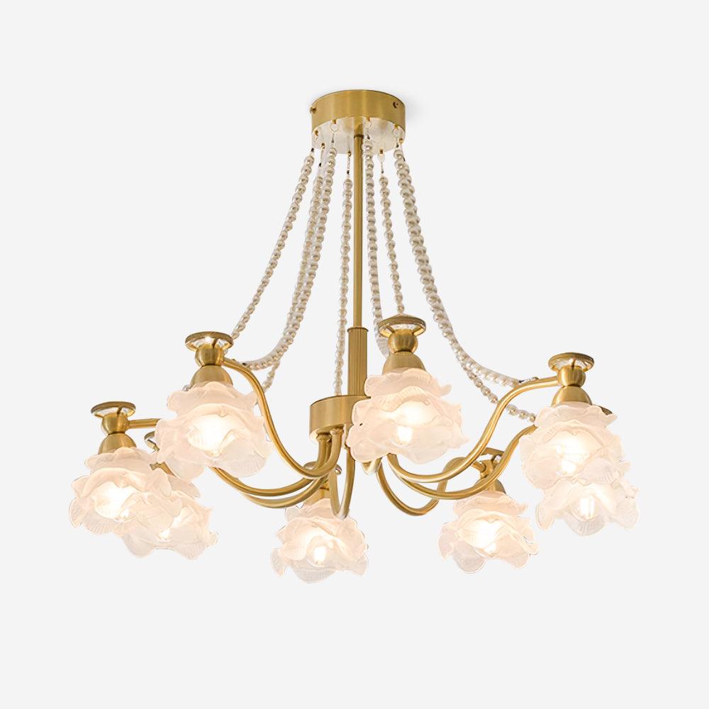 Landi Lustre Pétales en Verre Rose Drapés - Neutralighting