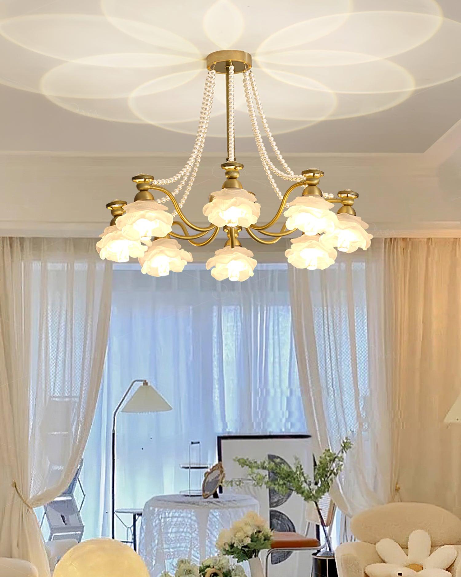 Landi Lustre Pétales en Verre Rose Drapés - Neutralighting