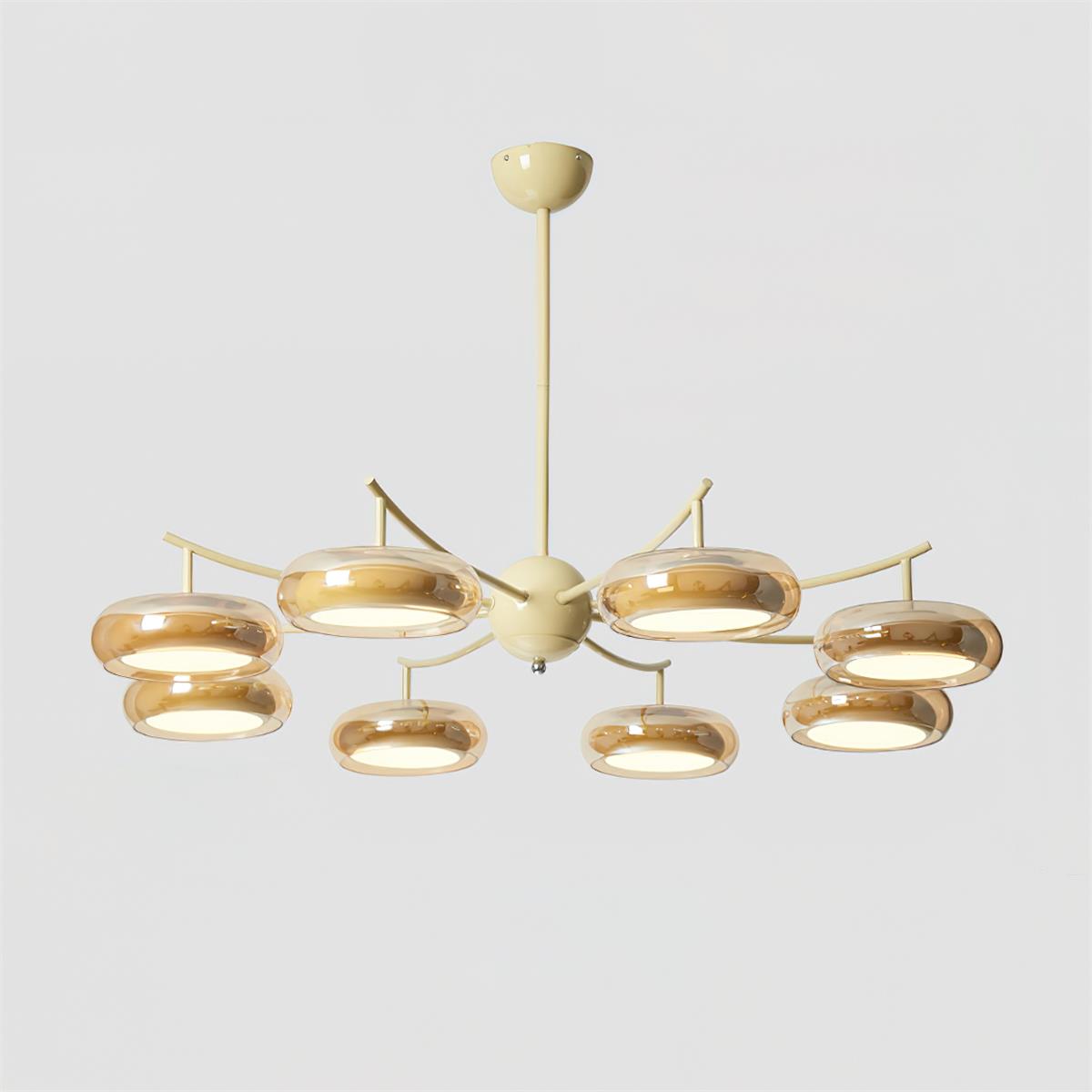 Rotan Lustre Orbes en Verre Crème Sérénité - Neutralighting