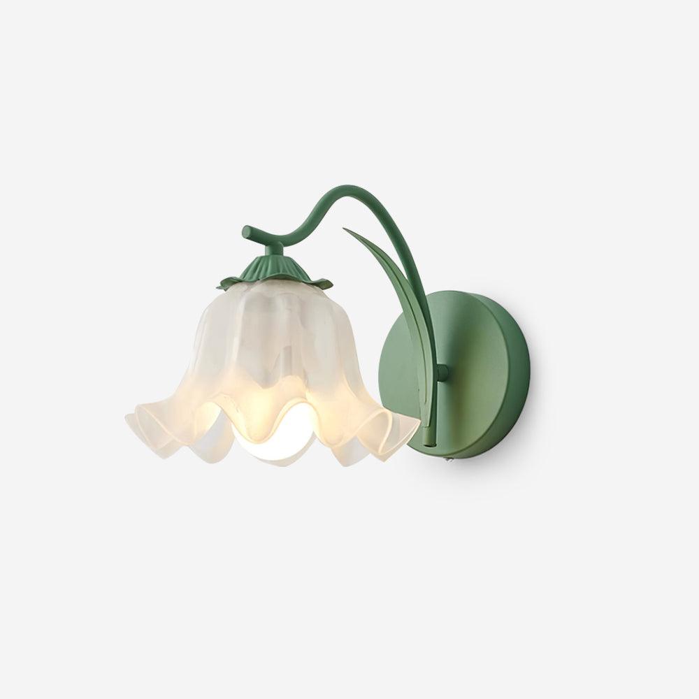Wall Lamp Botanical Whimsy Green Stem Acrylic Floral Organic Art - Letslighting