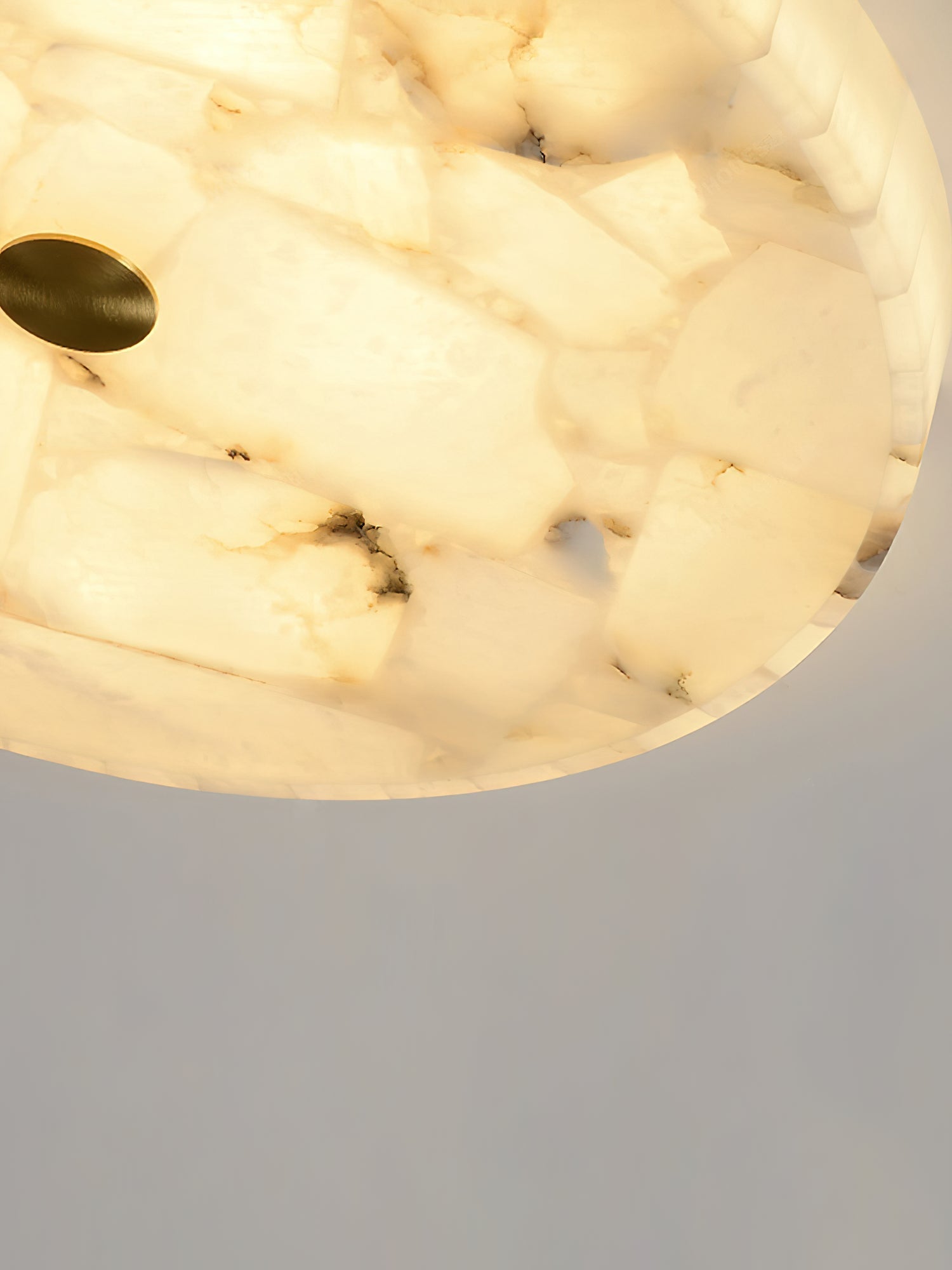 Vosilis Modern Minimalist Round Alabaster Ceiling Lamp - Lamp Copper
