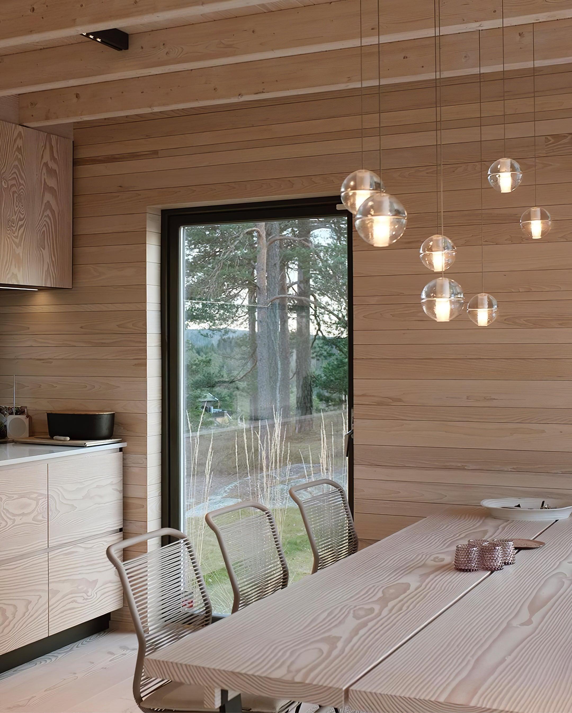 Round Lustre Groupe Suspendu Gouttes de Cristal - Neutralighting