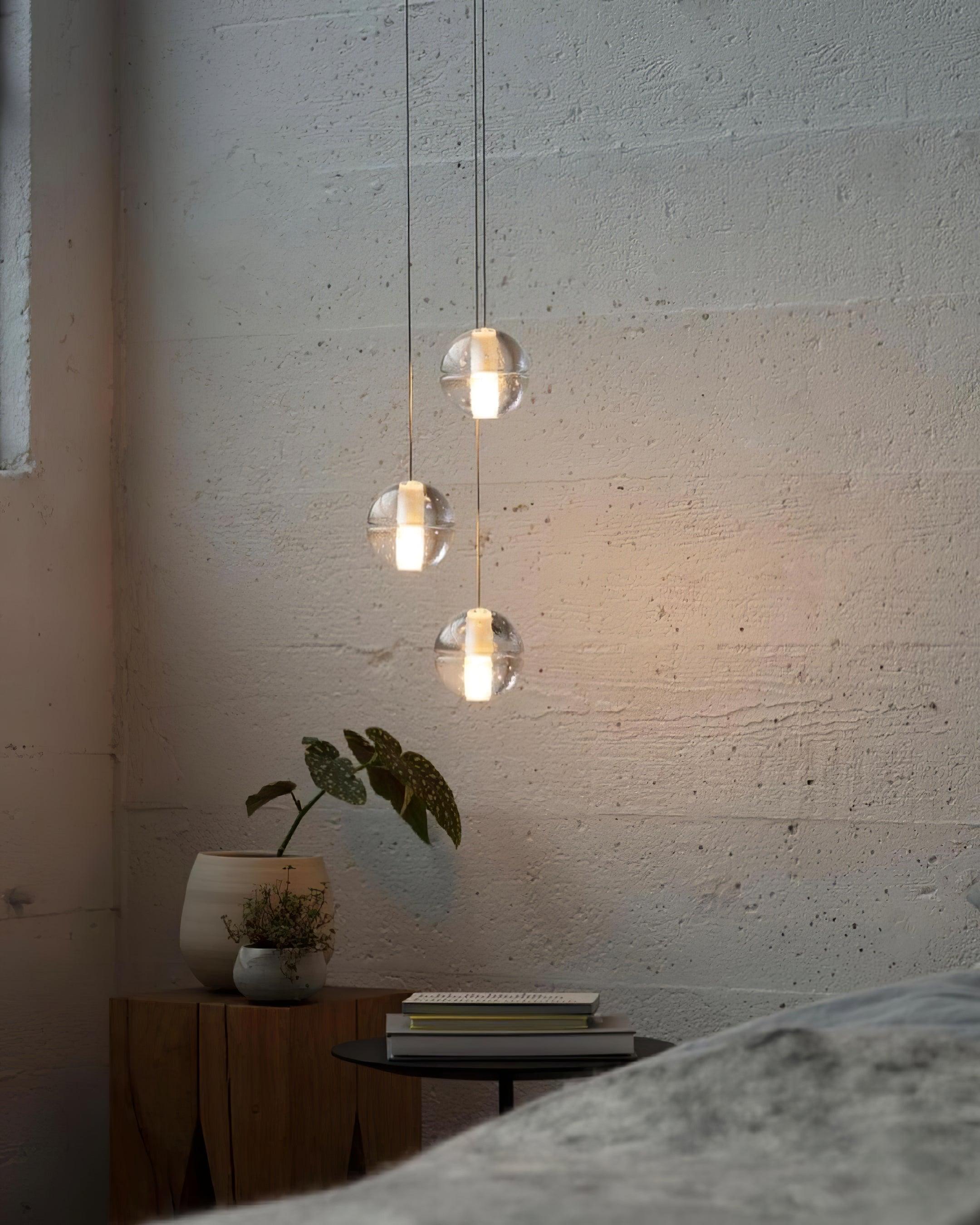 Round Lustre Groupe Suspendu Gouttes de Cristal - Neutralighting