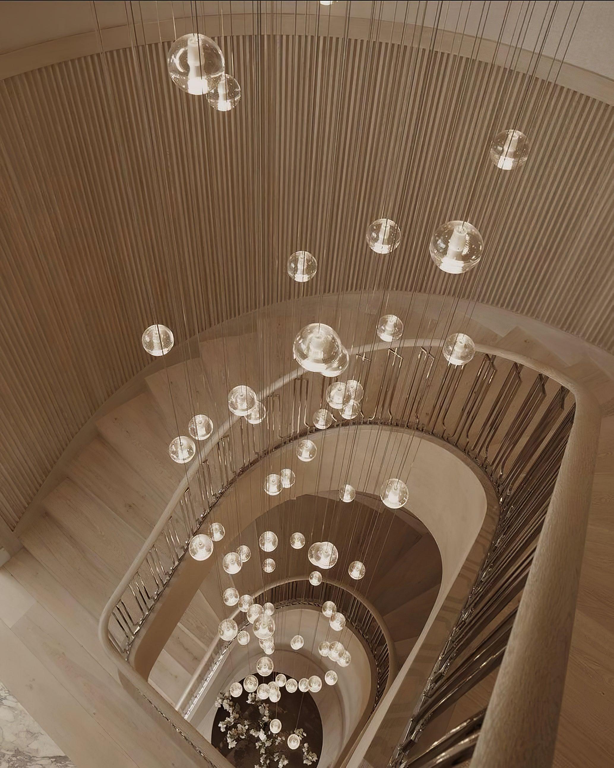 Round Lustre Groupe Suspendu Gouttes de Cristal - Neutralighting