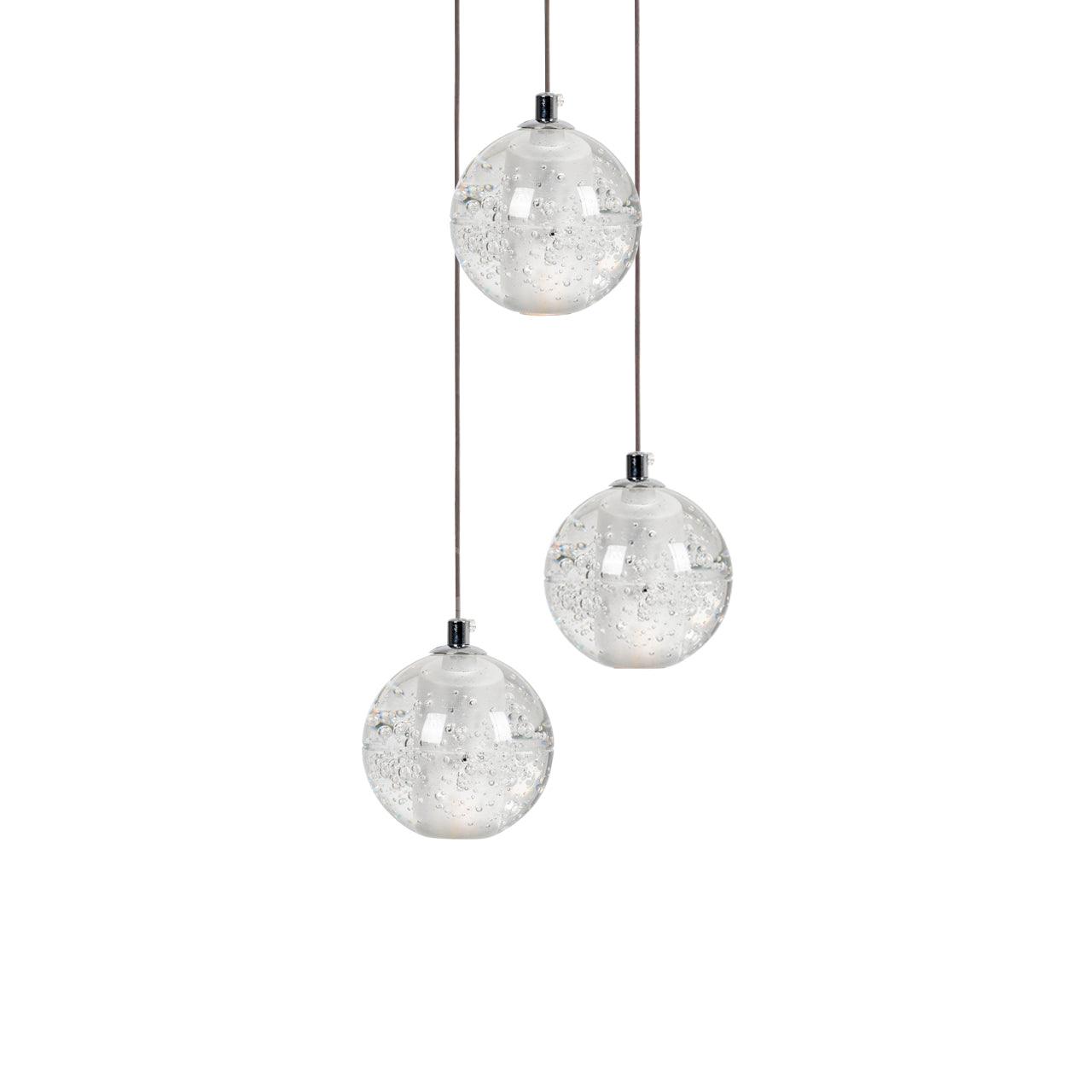 Round Lustre Groupe Suspendu Gouttes de Cristal - Neutralighting