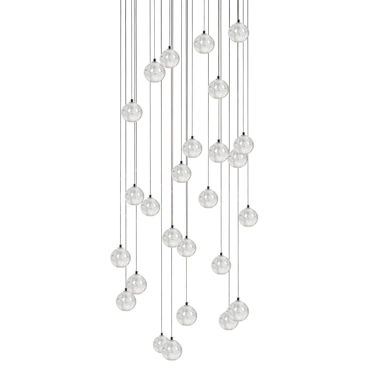 Round Lustre Groupe Suspendu Gouttes de Cristal - Neutralighting