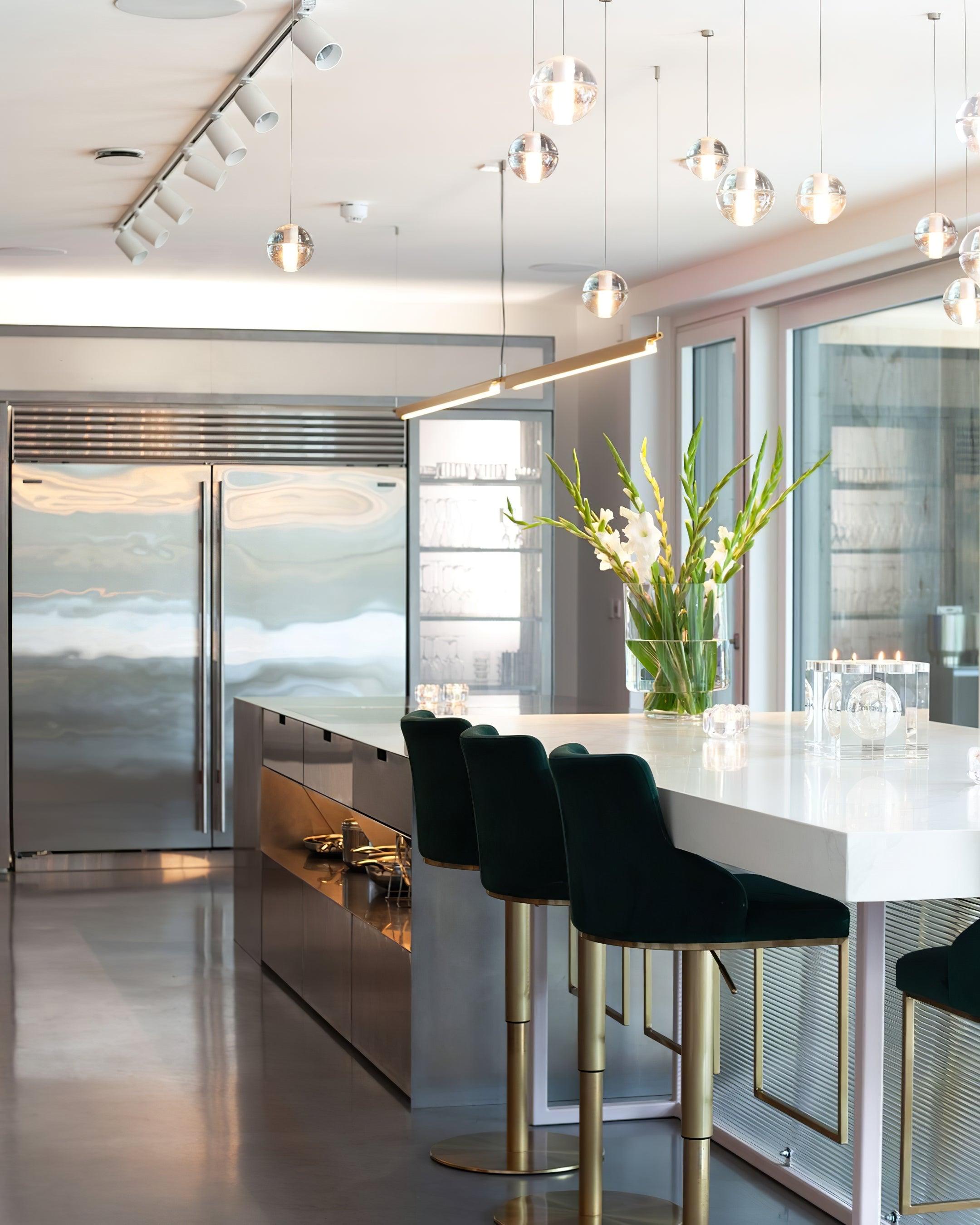 Round Lustre Groupe Suspendu Gouttes de Cristal - Neutralighting