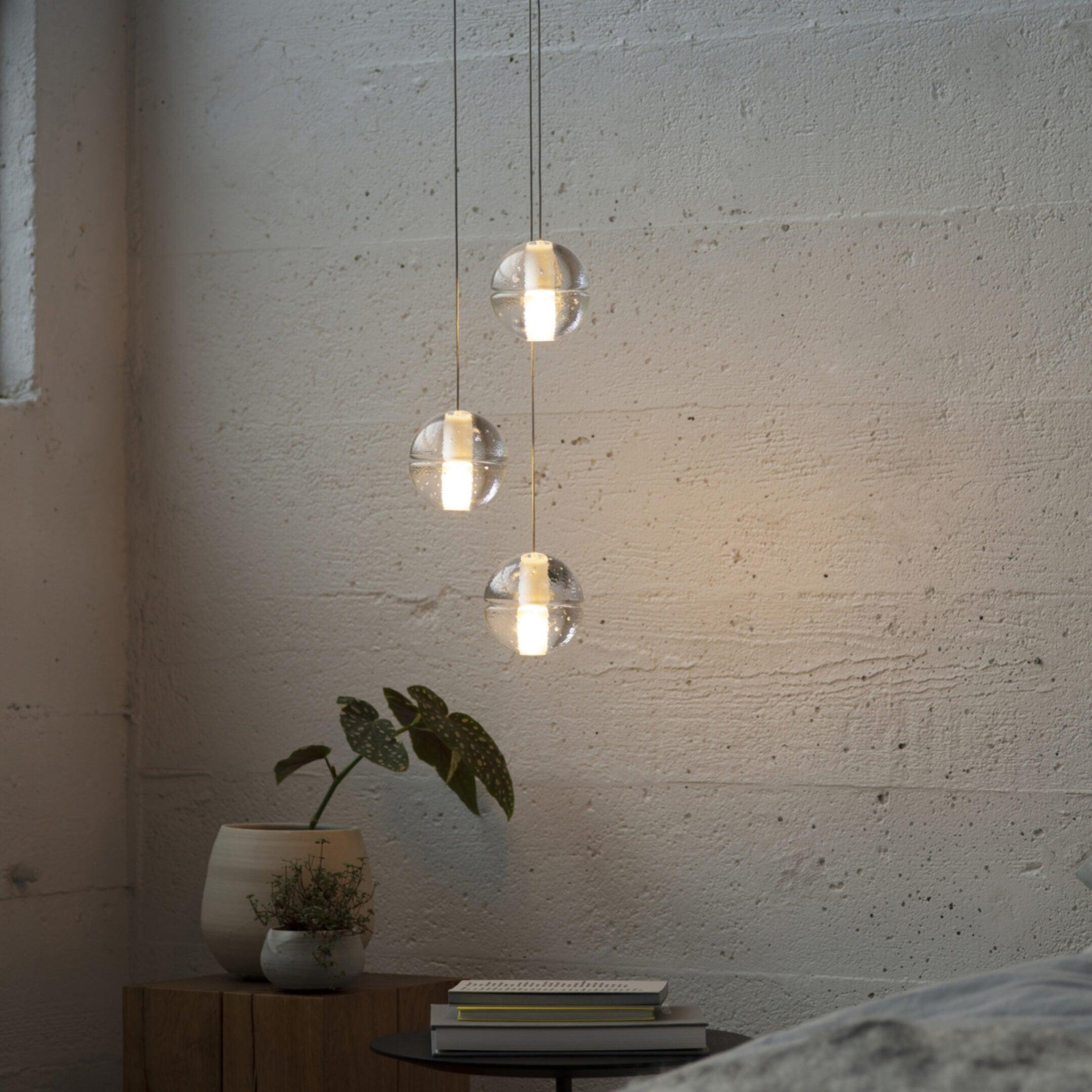 Round Lustre Groupe Suspendu Gouttes de Cristal - Neutralighting