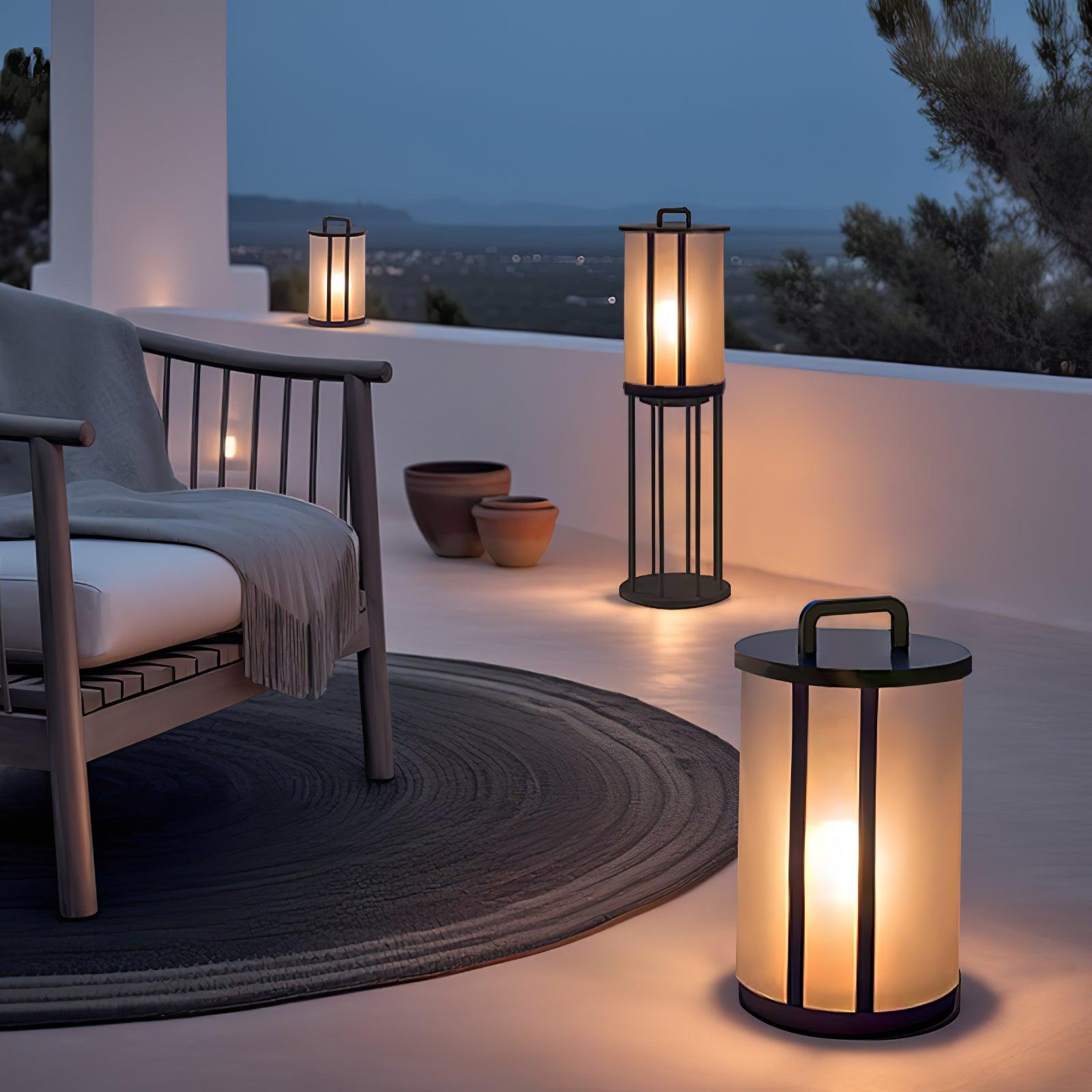 Ray Round Pillar Lantern Outdoor Light - Letslighting