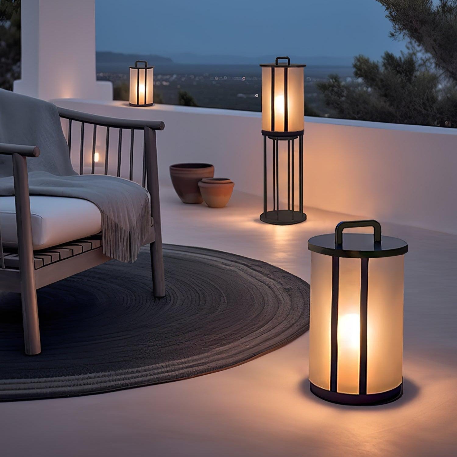 Ray Round Pillar Lantern Outdoor Light - Letslighting