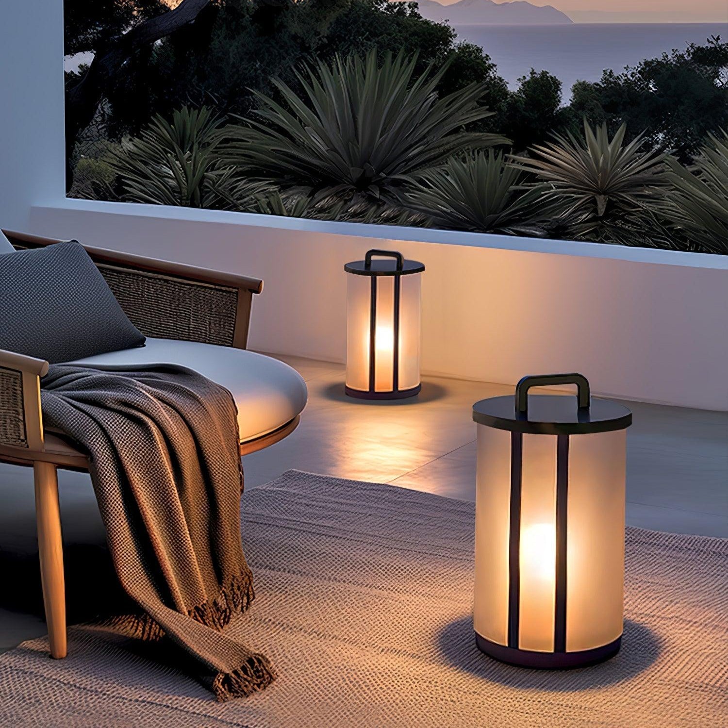 Ray Round Pillar Lantern Outdoor Light - Letslighting