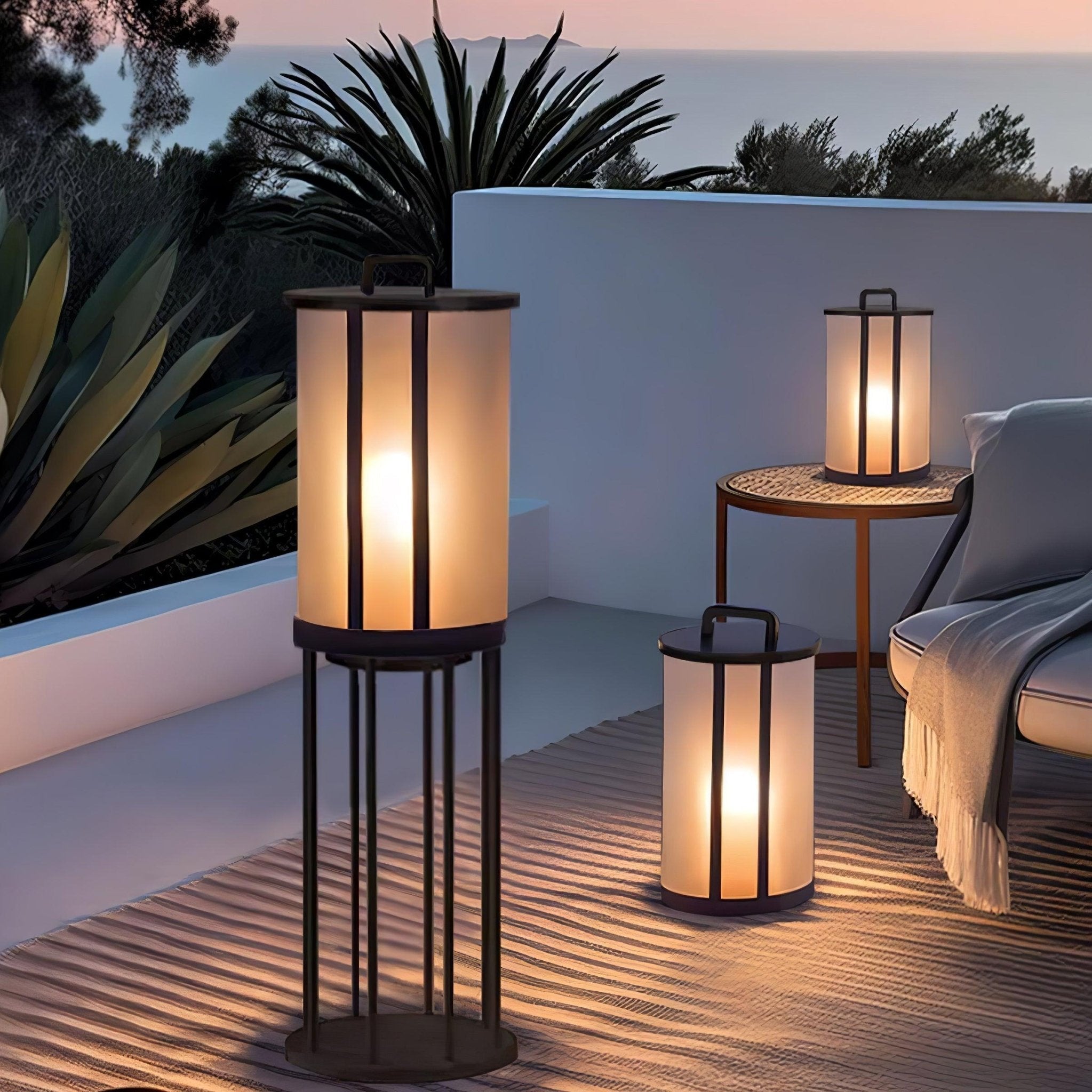Ray Round Pillar Lantern Outdoor Light - Letslighting