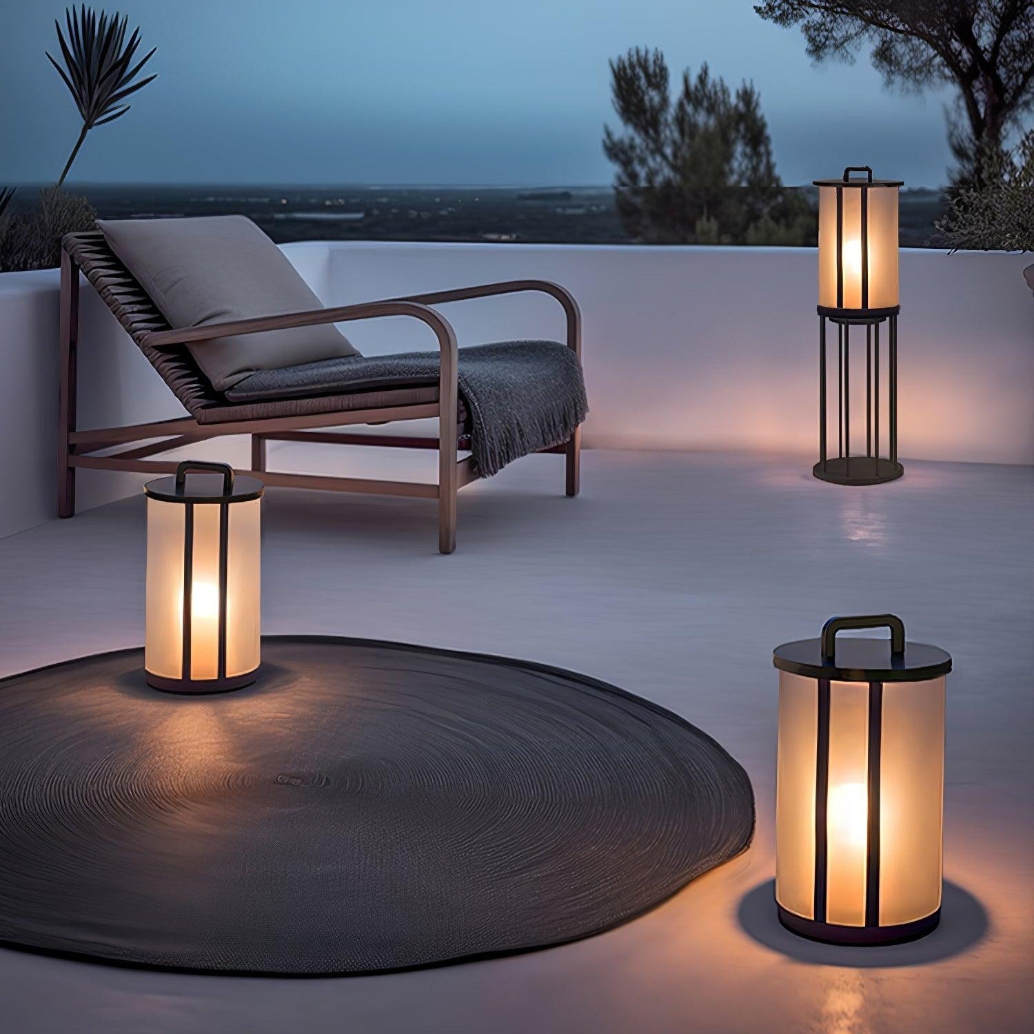 Ray Round Pillar Lantern Outdoor Light - Letslighting