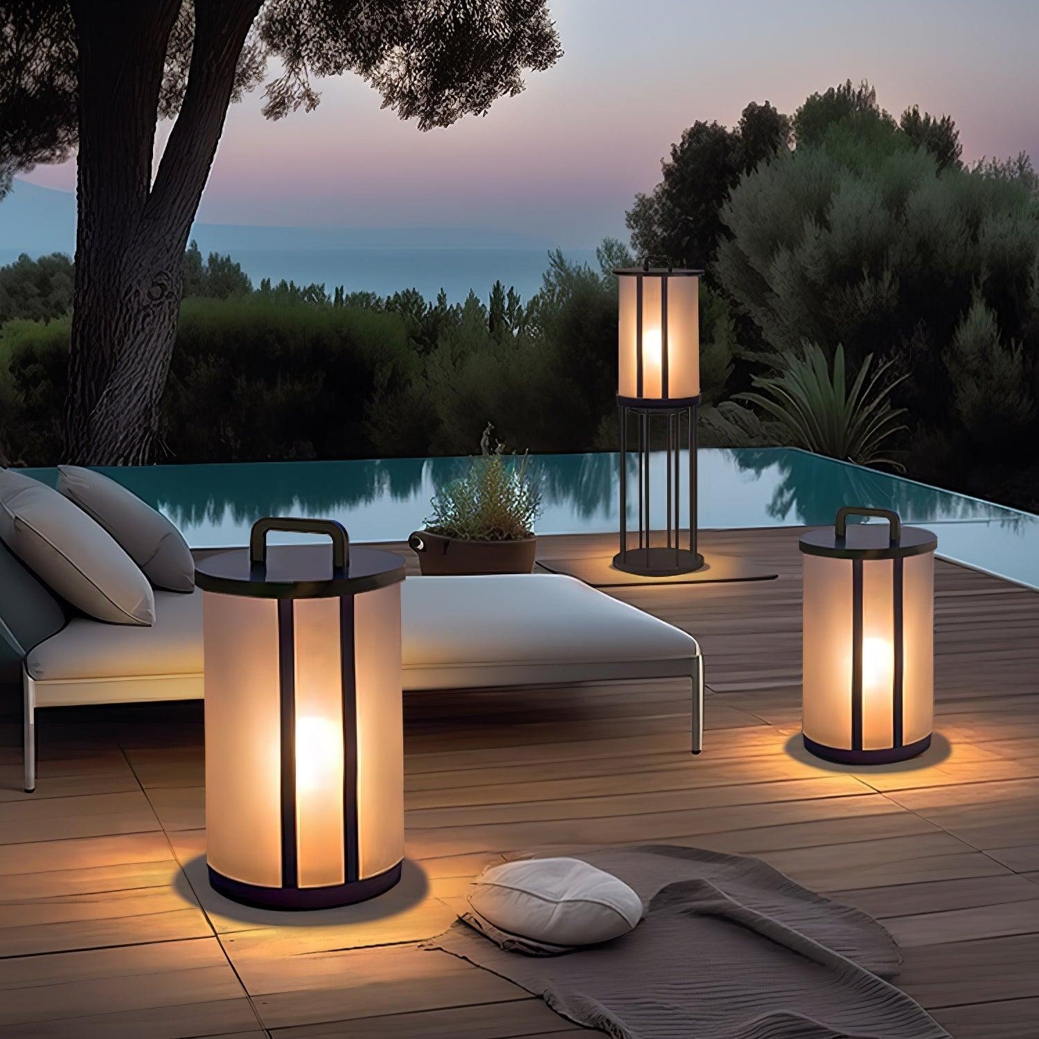Ray Round Pillar Lantern Outdoor Light - Letslighting