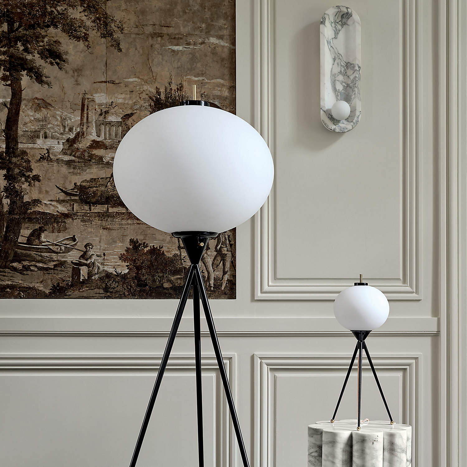 Alsolarae Modern Minimalist Marble Glass Wall Lamp - Lamp Copper