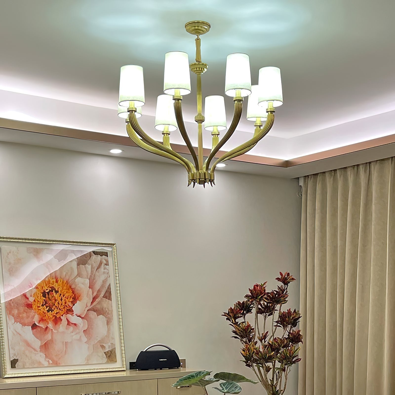 Olnoran Lustre Industriel Vintage Canne de Rivière Tissu - Neutralighting
