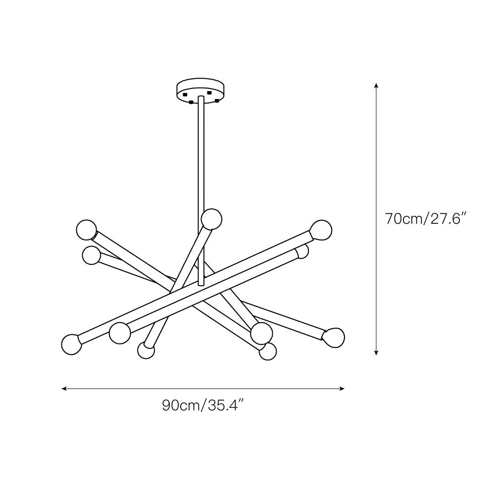 Erliren Modern Minimalist Metal Chandelier - Lamp Copper
