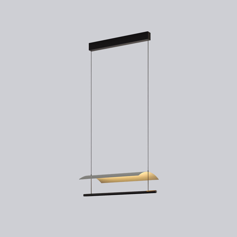 Ray Suspension Linéaire Inhabituel, Métal/Acrylique, Noir, Salon/Restaurant - Neutralighting