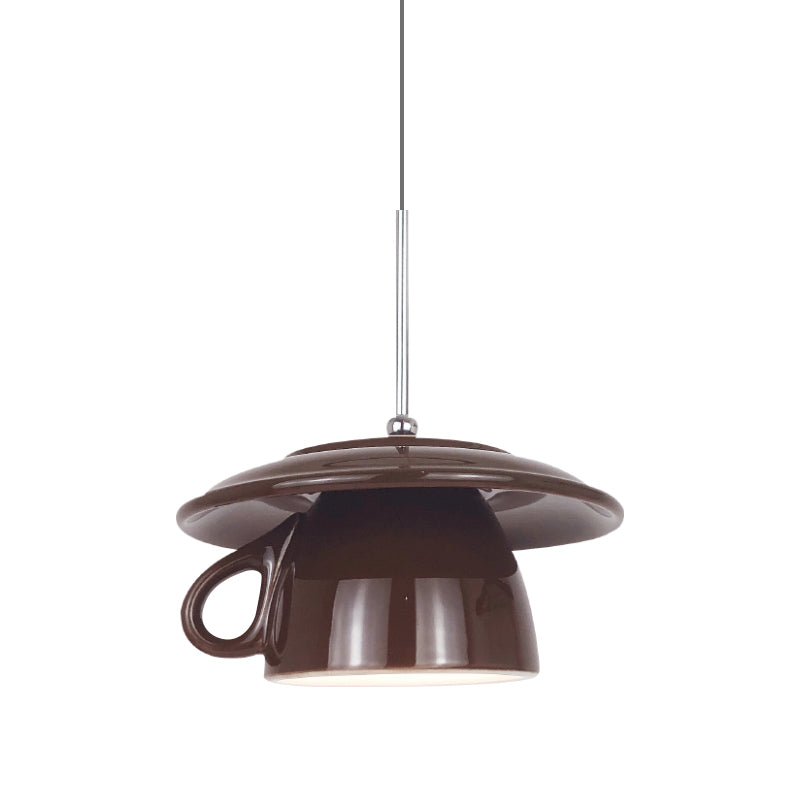 Valentina Moderne Coloré Tasse Céramique LED Suspension Chambre à Coucher