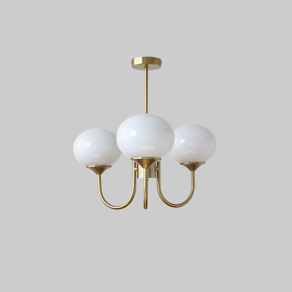 Valentina Lustre Boule Classique, Métal/Verre, Blanc/Rose/Beige, Bureau/Salon - Neutralighting