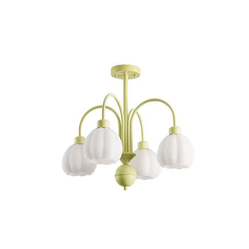Arisha Suspension Multi Morandi, Métal/Verre, Blanc/Jaune, Couloir/Salon - Neutralighting