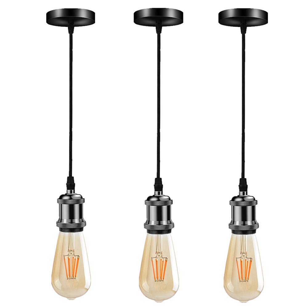 Silva Rétro LED Suspension Noir/Or Métal Verre Chambre À Coucher - Neutralighting