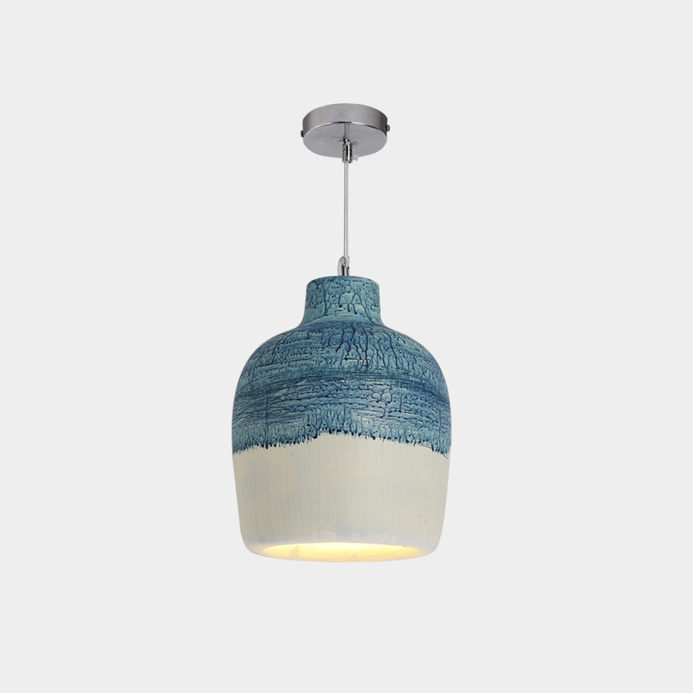 Avi Suspension Pot Retro, Résine/Acrylique, Gris/Blanc, Salon - Neutralighting