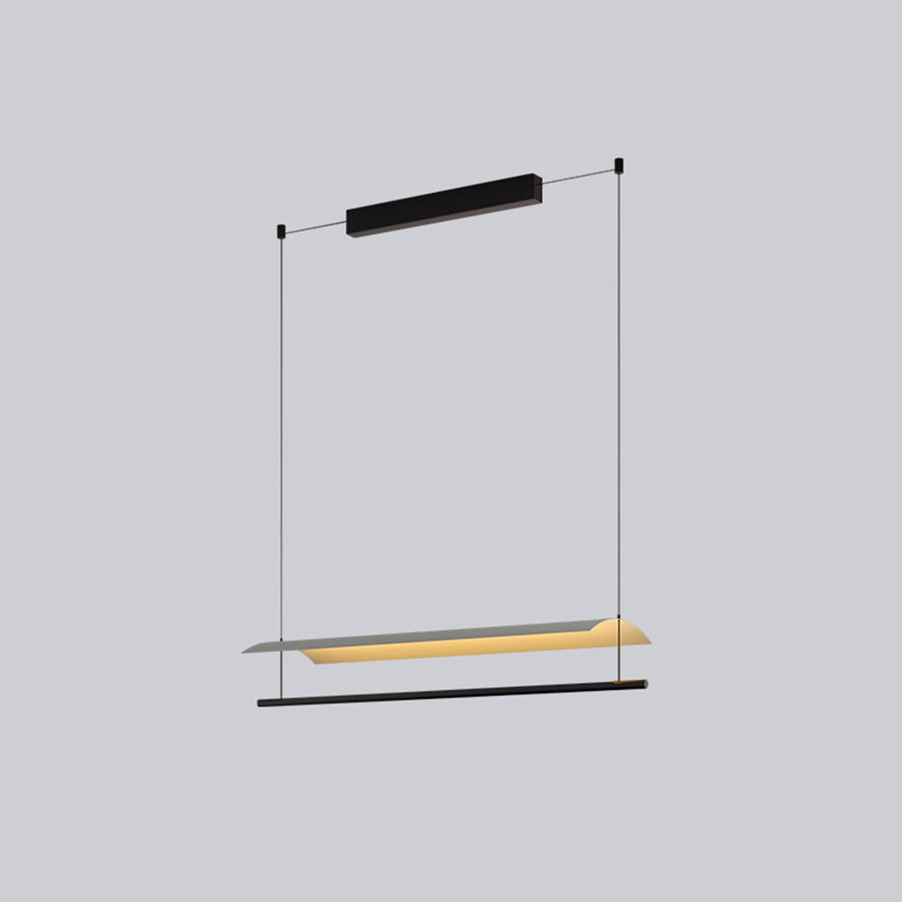 Ray Suspension Linéaire Inhabituel, Métal/Acrylique, Noir, Salon/Restaurant - Neutralighting
