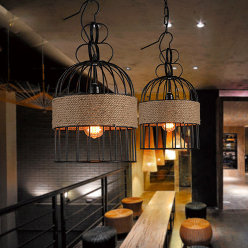 Epoch Design LED Cage à Oiseaux Suspension Métal/Corde Café/Bar/Restaurant - Neutralighting