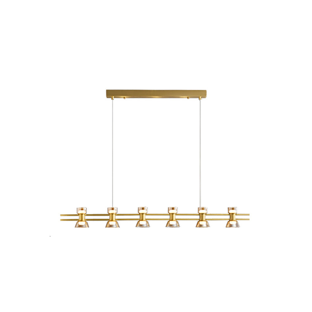 Arisha Suspension Linéaire Simple, Cuivre/Verre, Noir/Or, Salle de Bain/Chambre