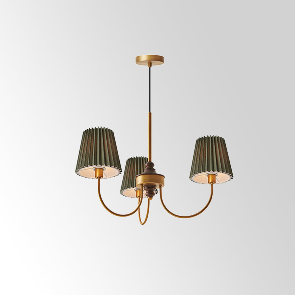 Silva Lustre Vintage, Métal/Tissu, Blanc/Vert, Salle à Manger/Salle à Séjour - Neutralighting