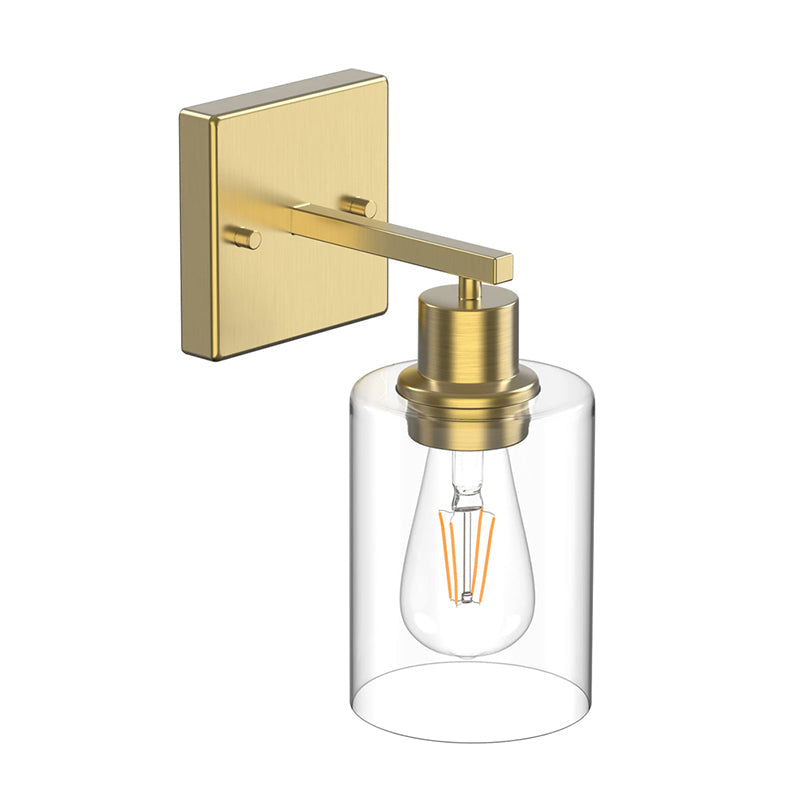 Silva Applique Murale Miroir Cylindrique Moderne, Verre/Métal, Noir/Or/Nickel, Chambre - Neutralighting
