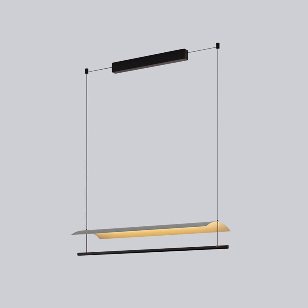 Ray Suspension Linéaire Inhabituel, Métal/Acrylique, Noir, Salon/Restaurant - Neutralighting