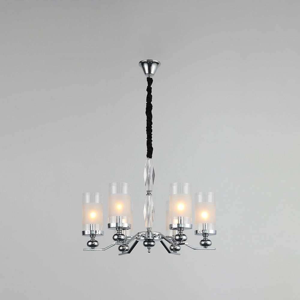 Silva Suspension Cylindre Moderne, Métal/Verre, Chromé, Salon/Salle à Manger - Neutralighting