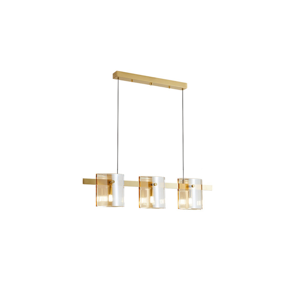 Arisha Suspension Cylindre Nordique, Cuivre/Verre, Noir/Or, Bar/Cuisine
