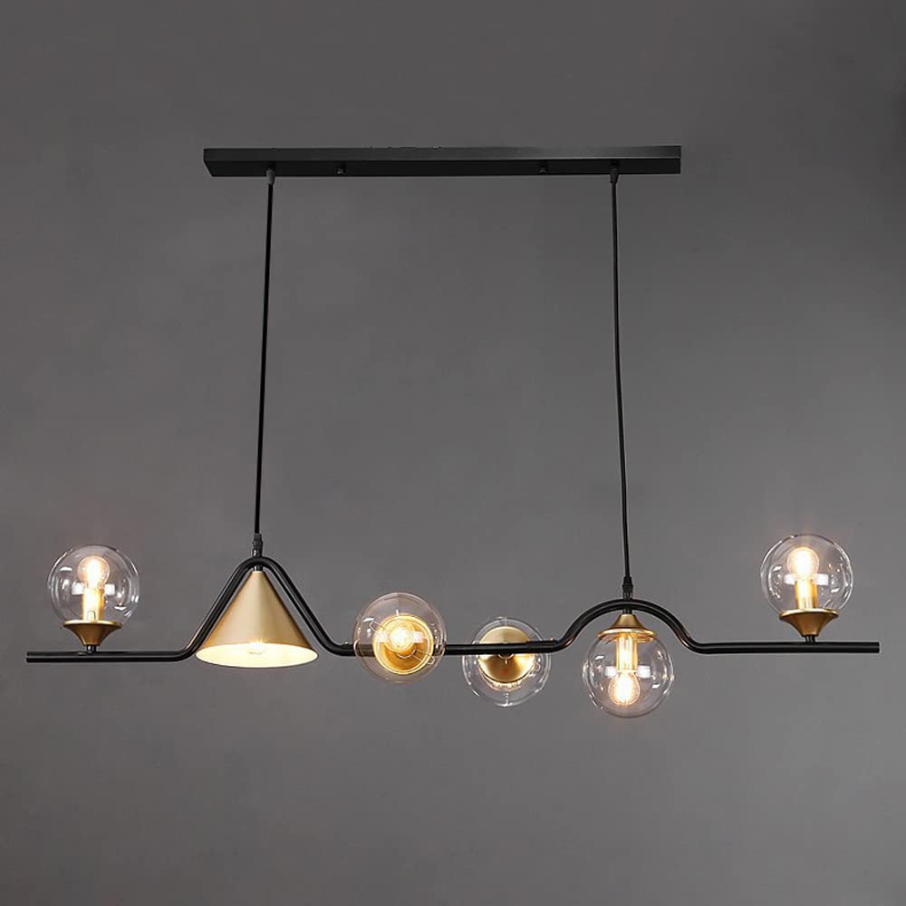 Ray Moderne LED Suspension Noir/Or Verre Salon/Chambre à Coucher - Neutralighting