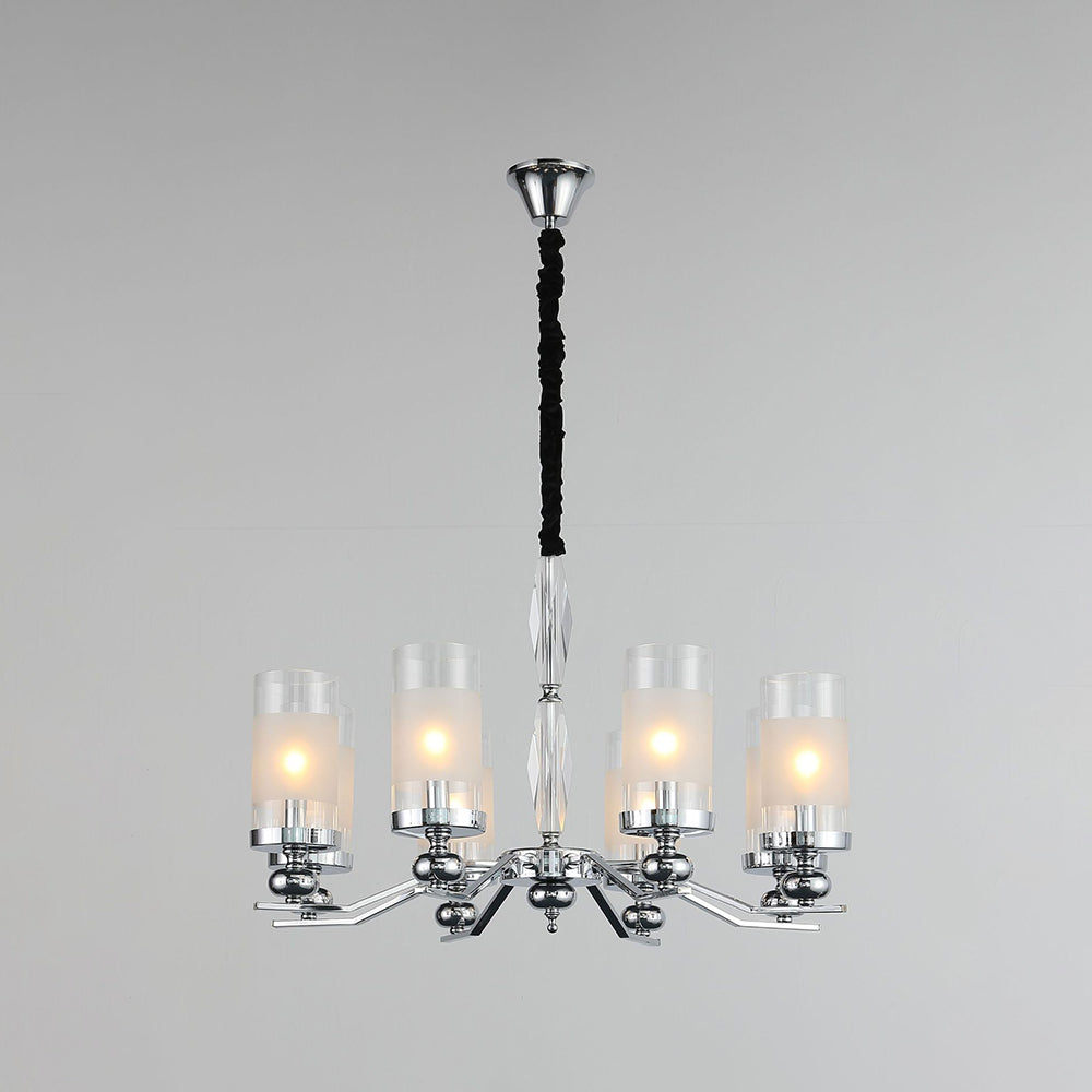 Silva Suspension Cylindre Moderne, Métal/Verre, Chromé, Salon/Salle à Manger - Neutralighting