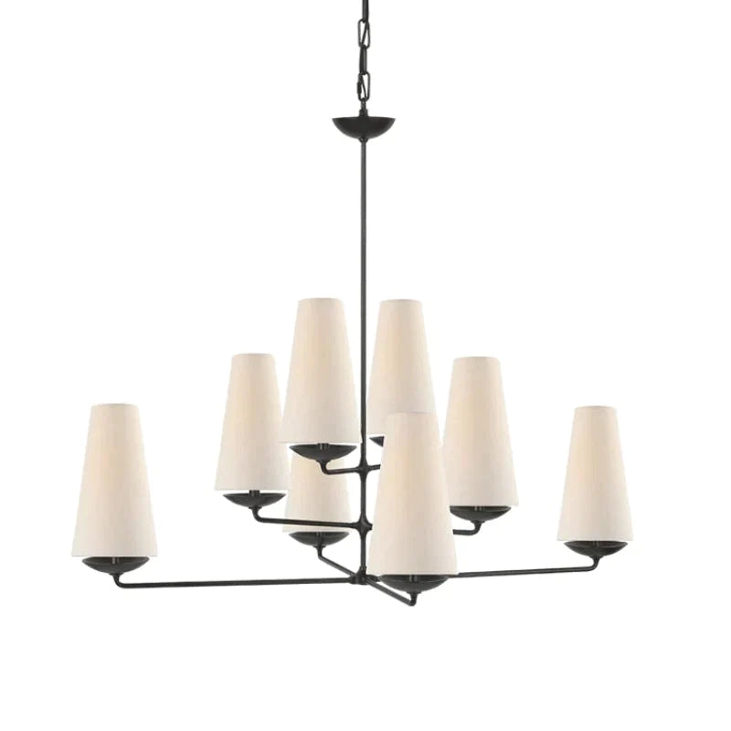 Silva Lustre LED Moderne Design, Métal/Tissu, Noir/Or, Salle à Manger