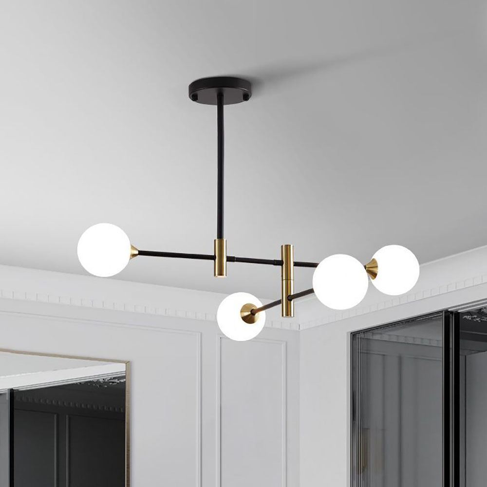 Valentina Design Italien Luminaires Suspensions Globe Moderne Métal/Verre Blanc Laiteux/Clair Chambre/Salon - Neutralighting
