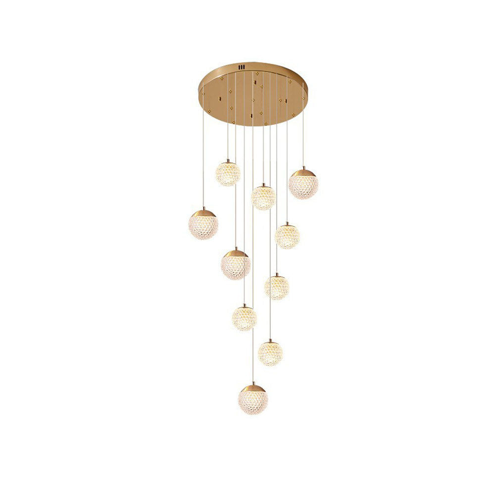 Arisha Luminaires Suspensions Multi/Bulle Moderne Métal/Acrylique Doré Chambre à Coucher - Neutralighting