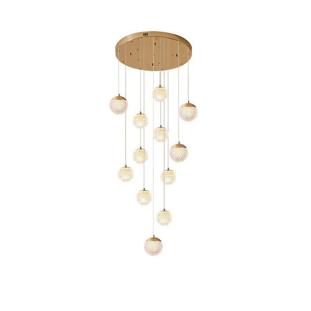 Arisha Luminaires Suspensions Multi/Bulle Moderne Métal/Acrylique Doré Chambre à Coucher - Neutralighting