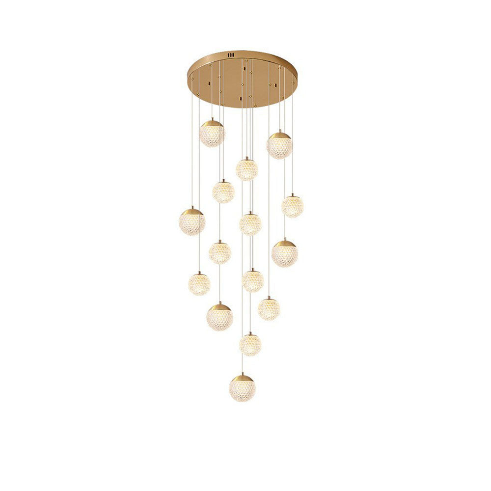 Arisha Luminaires Suspensions Multi/Bulle Moderne Métal/Acrylique Doré Chambre à Coucher - Neutralighting