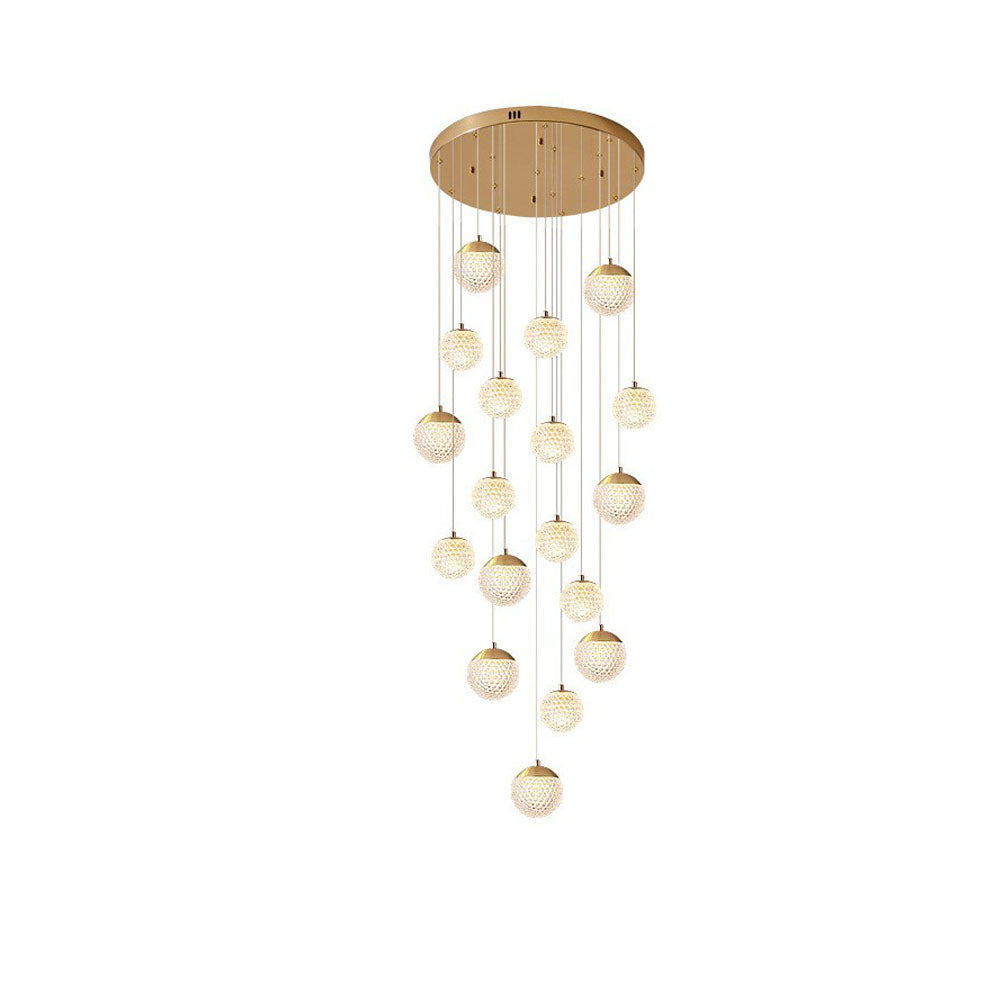 Arisha Luminaires Suspensions Multi/Bulle Moderne Métal/Acrylique Doré Chambre à Coucher - Neutralighting