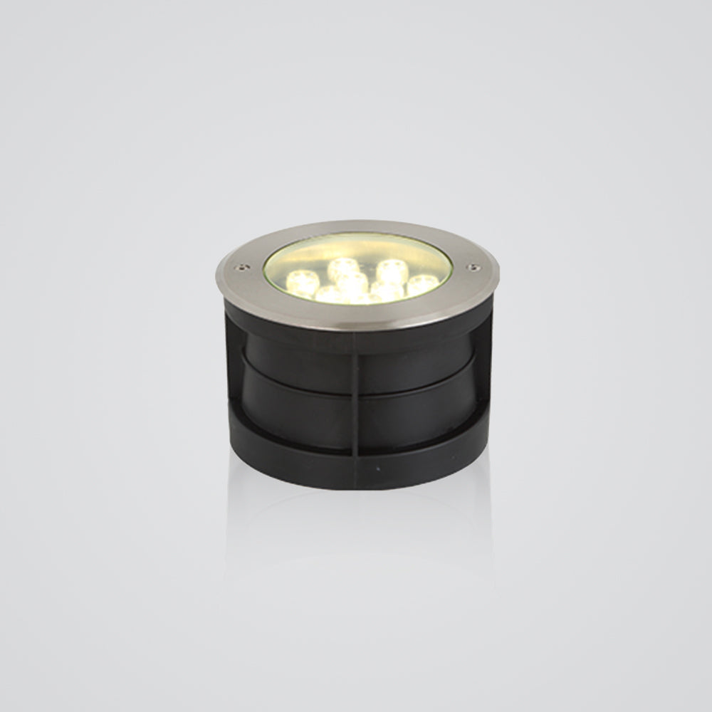 Ray Spot de Bassin Cylindre Moderne, Métal/Verre, Noir, Cour - Neutralighting